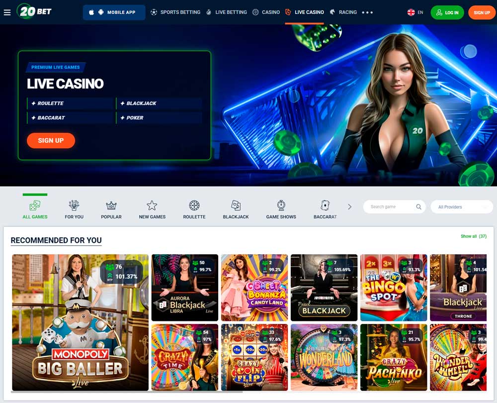 20bet Live Casino