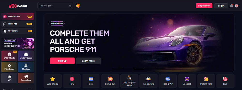 Woo Casino Main Page